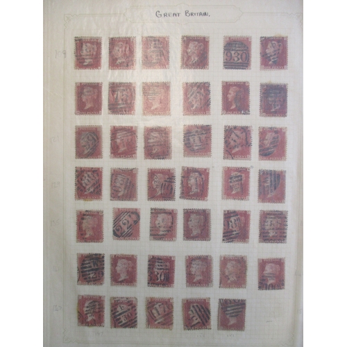 214 - 1864-79 1d reds plated set to pl. 225 used, less pl. 77, 223 and 224. Condition is mixed in places a... 