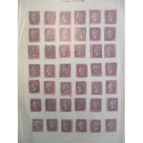 214 - 1864-79 1d reds plated set to pl. 225 used, less pl. 77, 223 and 224. Condition is mixed in places a... 