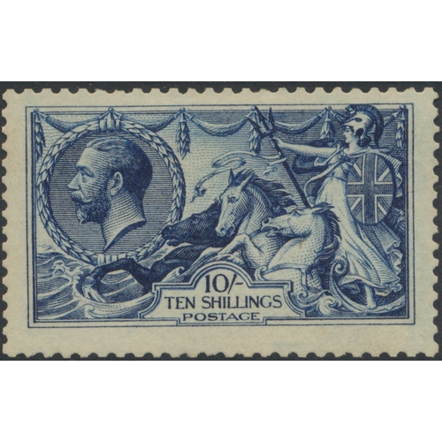 222 - 1913 Waterlow Seahorse set to £1 green, o.g. Slight gum toning throughout, and few pulled/nibbled pe... 