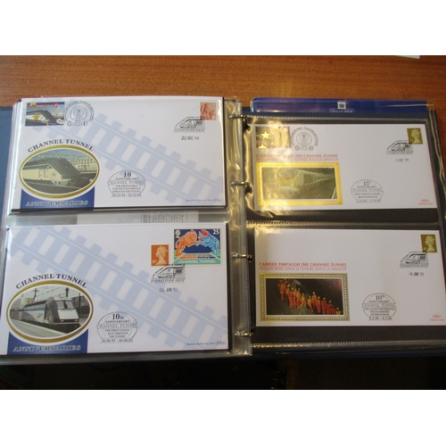 89 - Railways. Benhams FDCs and covers coln from 1983 to 1997. Incl 'The Channel Tunnel' Benhams from 199... 