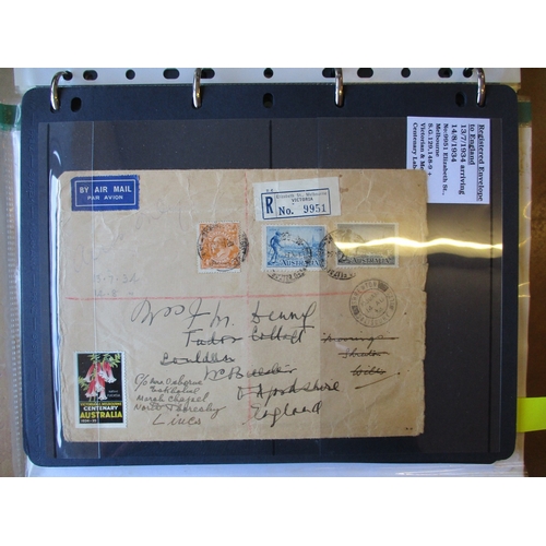 96 - Australia. Covers and postal history coln in single vol, incl small range Australia States stationar... 