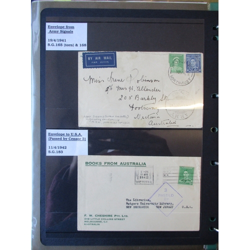 96 - Australia. Covers and postal history coln in single vol, incl small range Australia States stationar... 