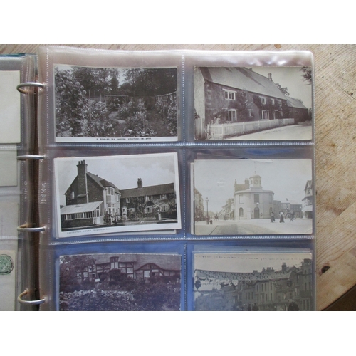 102 - Warwickshire. Stratford-upon-Avon in one large modern album and a vintage album. Better cards noted ... 