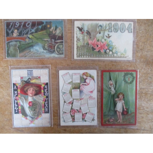 130 - Greetings. A coln. of Father Christmas cards with red robes, green, blue, brown and white (see photo... 