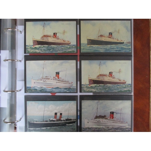 132 - Shipping. Well presented coln. in 2 large modern albums. Cunard line incl. artist drawn and RPs, Can... 