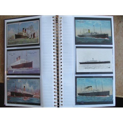 134 - Shipping. Coln in 2 modern photo albums incl. White Star Line, New Zealand Shipping Company, P&O and... 