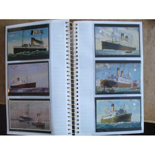 134 - Shipping. Coln in 2 modern photo albums incl. White Star Line, New Zealand Shipping Company, P&O and... 