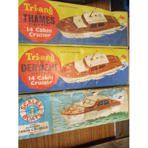 153 - Boats. Collection of Tinplate boats including Hobbies Miss America, Jelsalda lifeboat No 20729, Scal... 