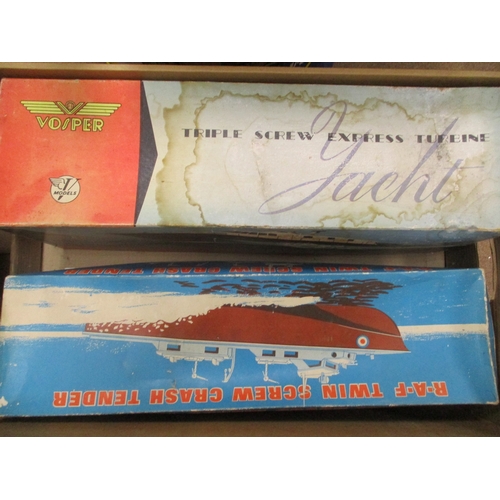 153 - Boats. Collection of Tinplate boats including Hobbies Miss America, Jelsalda lifeboat No 20729, Scal... 