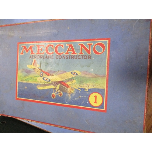 158 - Meccano. Collection including sets with Aeroplane Constructor No 1 and No 2 plus parts generally goo... 