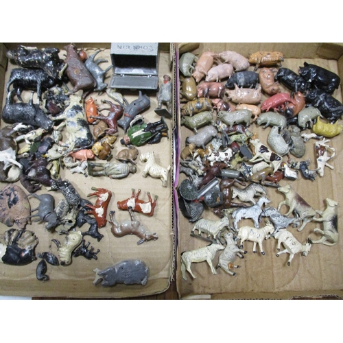 167 - Collection of farm yard animals and farming figures, mostly Britains plus boxed die cast, generally ... 