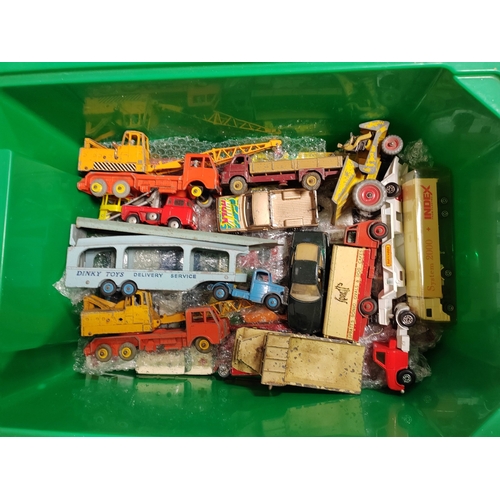 247 - Collection of unboxed cars, vans, trucks etc. generally fair to good plus with Corgi Major, Dinky, D... 