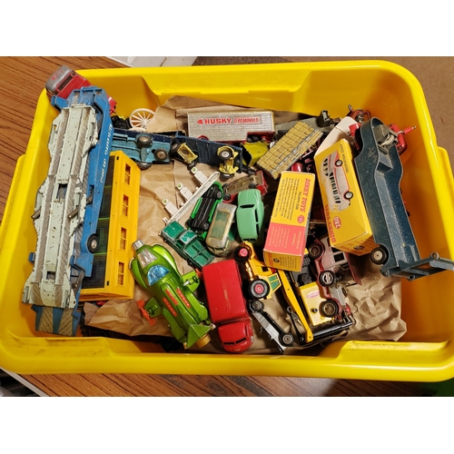 253 - Collection generally fair to good of cars, vans trucks etc. with Corgi, Dinky, Matchbox etc. plus bo... 