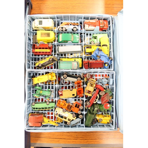 275 - Collection generally fair to good plus in 3 Matchbox collection cases contains cars, vans, trucks, b... 