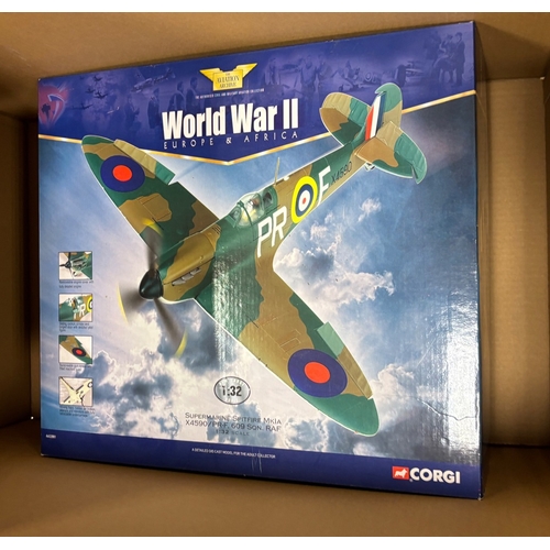 307 - Corgi Aviation Archive. Collection of 1:72 and 1:32 scale model military fighter planes and bombers,... 