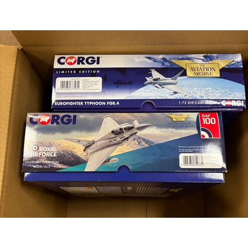 307 - Corgi Aviation Archive. Collection of 1:72 and 1:32 scale model military fighter planes and bombers,... 