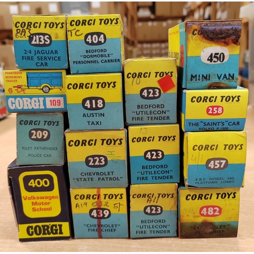 315 - Corgi. Collection generally very good in mostly good plus boxes with Corgi Toys No.109, 209, 213S, 2... 