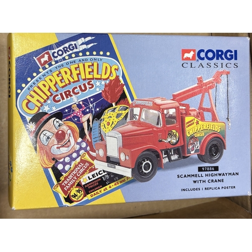 322 - Corgi. Collection of Corgi Classic Chipperfield circus collection of model vans and cars, generally ... 