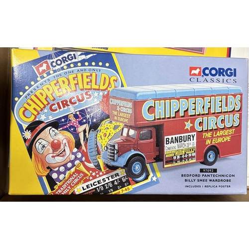 322 - Corgi. Collection of Corgi Classic Chipperfield circus collection of model vans and cars, generally ... 