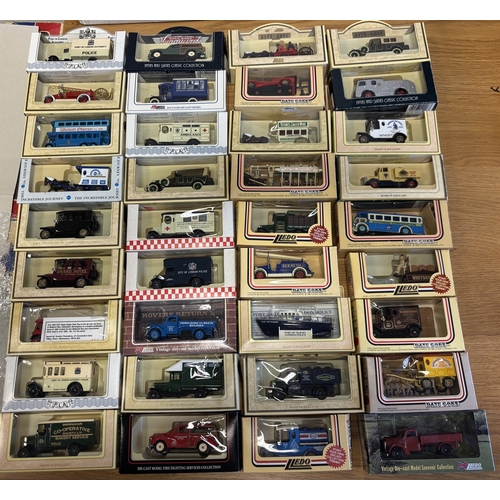 374 - Lledo. Collection of 1:43 scale model cars, generally excellent in excellent boxes, including vans, ... 