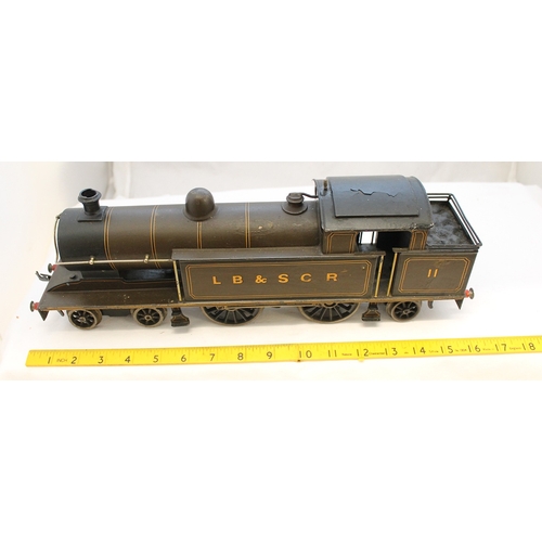 426 - Bing. Gauge 1 LB & SCR 11 3-rail brown 4-4-2 electric tank locomotive, good plus, some paint chippin... 