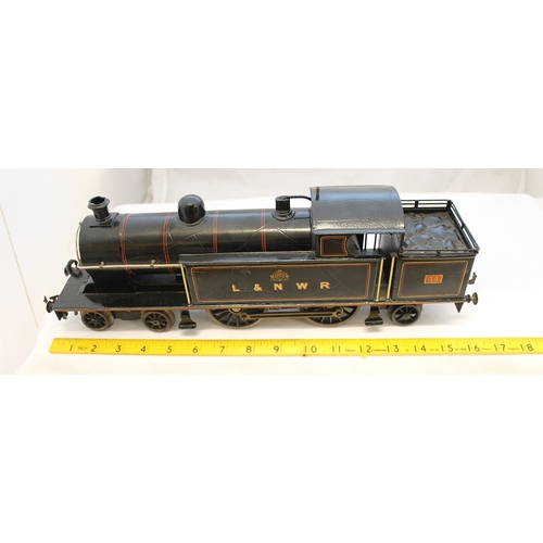 427 - Bing. Gauge 1 L & NWR 44 black 4-4-2 3-rail electric tank locomotive, good plus, some retouching pai... 