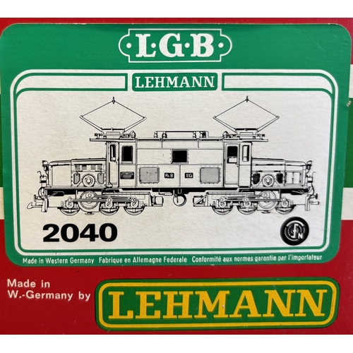 430 - LGB. G gauge Rh.B. 2040 413 6-0-6 electric locomotive, generally excellent in excellent box. (B)