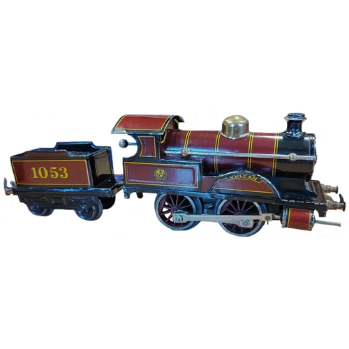 446 - Bing. Pair of unboxed 0-4-0 locomotives generally very good includes black 0-35 with tender, plus ma... 