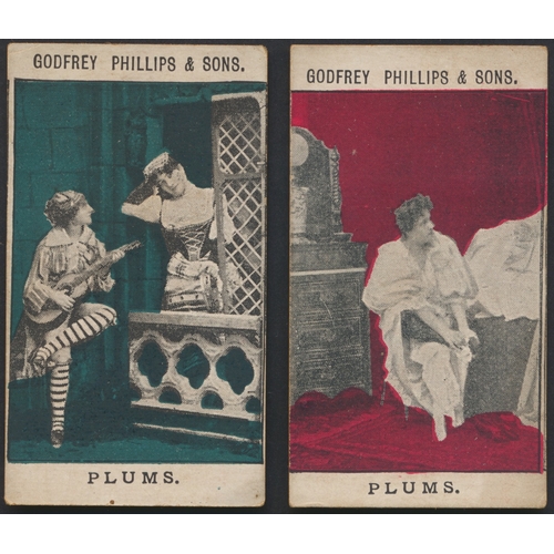 46 - Phillips. Part set in plastic sleeves with 1897 Beauties Plums, Green front (15) and plum front (15)... 