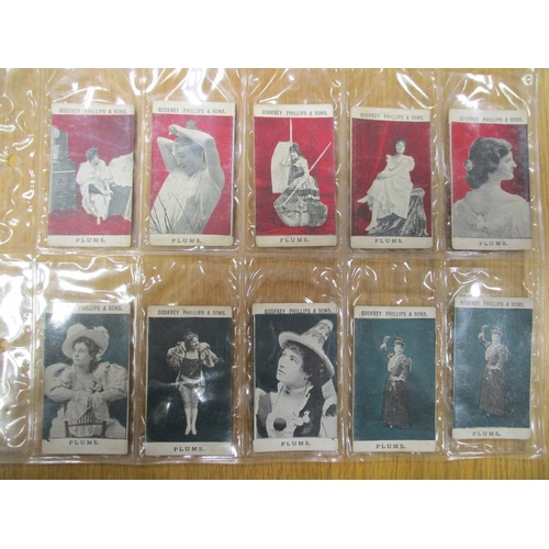 46 - Phillips. Part set in plastic sleeves with 1897 Beauties Plums, Green front (15) and plum front (15)... 