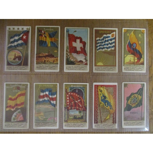 51 - Allen & Ginter. Part set in plastic sleeves with 1890 Flags of All Nations (44), generally very good... 