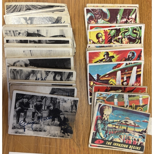 55 - Collection of loose trade cards, generally good with some better, including A & B.C. 1964 Beatles (5... 