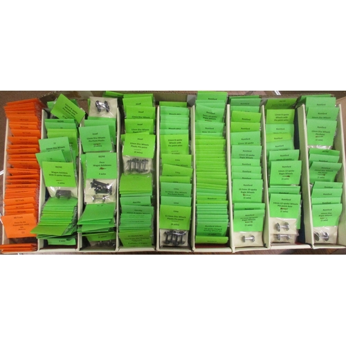 644 - Collection of assorted OO gauge railway accessories, includes ranges of axles, wheels, scenery addit... 