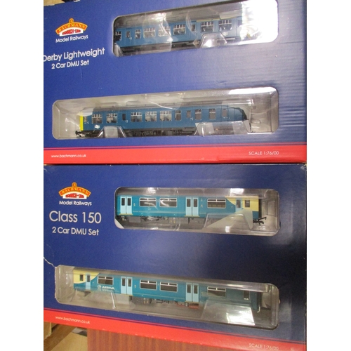 658 - Bachmann. Collection of OO gauge DCC DMU sets including BR Derby Lightweight blue 2 car No 32517, Cl... 