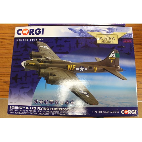 307 - Corgi Aviation Archive. Collection of 1:72 and 1:32 scale model military fighter planes and bombers,... 