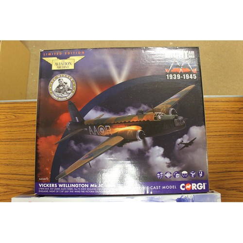 307 - Corgi Aviation Archive. Collection of 1:72 and 1:32 scale model military fighter planes and bombers,... 