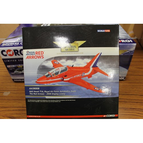 307 - Corgi Aviation Archive. Collection of 1:72 and 1:32 scale model military fighter planes and bombers,... 