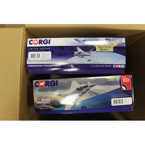 307 - Corgi Aviation Archive. Collection of 1:72 and 1:32 scale model military fighter planes and bombers,... 