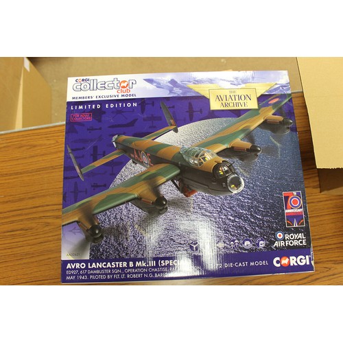 307 - Corgi Aviation Archive. Collection of 1:72 and 1:32 scale model military fighter planes and bombers,... 