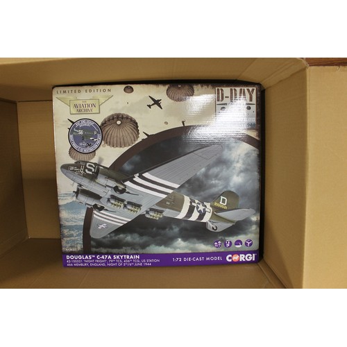 307 - Corgi Aviation Archive. Collection of 1:72 and 1:32 scale model military fighter planes and bombers,... 