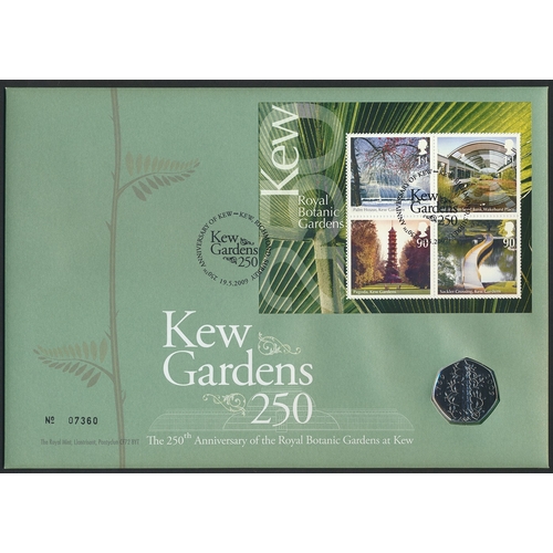 298 - 2009 250th Anniversary of the Royal Botanic Gardens at Kew commemorative 50p cover. (R)