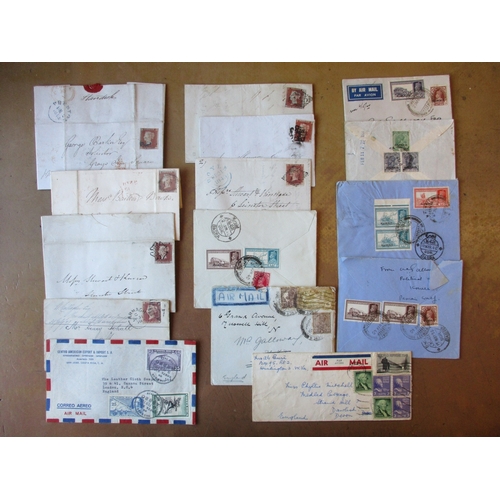 47 - World postal history range of loose early to middle covers, incl 1844 Preston to London 1d red cover... 