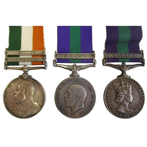 3 - Mixed range with:
1. 1902 KSA both clasps to 2592 Pte J. Bland Northampton Regt.
2. 1923 GSM Iraq cl... 