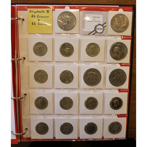 492 - Modern CuNi collection in album with generally uncirculated date runs from 1971 to 2006 including £5... 