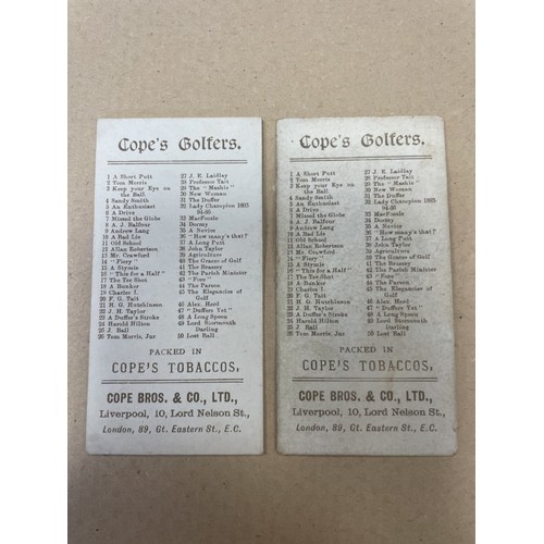 37 - Cope. Part set in plastic sleeves with 1900 Cope's Golfers, No 46 reprint with additional No 14, No ... 