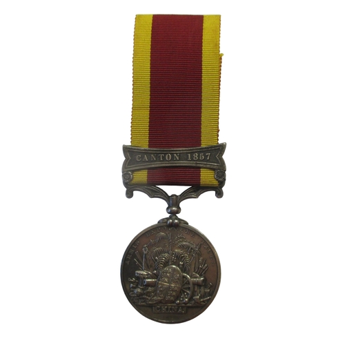 10 - Second China War Medal 1857-60 1 clasp Canton 1857, unnamed as issued, very fine. (Y)