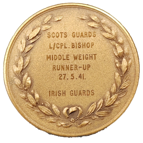 106 - Ernest Frederick Bishop collection with bronze boxing medallion engraved Scots Guards / L/Cpl. Bisho... 