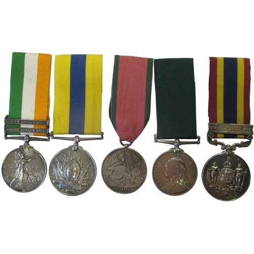 2 - Pre-WWI range with:
1. 1902 KSA both clasps to 3304 Pte C Edge S. Lanc. Regi also entitled to 1899 Q... 