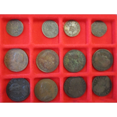 232 - Collection of farthings in Lindner tray generally fair/ fine with Edward I, James I (4), Charles I (... 