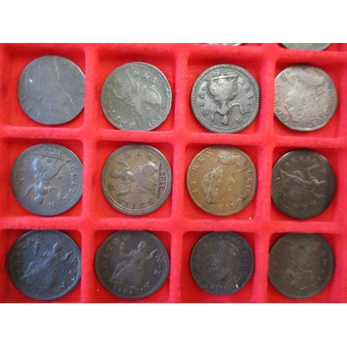 232 - Collection of farthings in Lindner tray generally fair/ fine with Edward I, James I (4), Charles I (... 